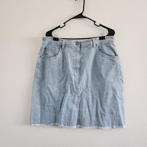 Bill Blass Jeans Denim Skirt with Fringe Bottom